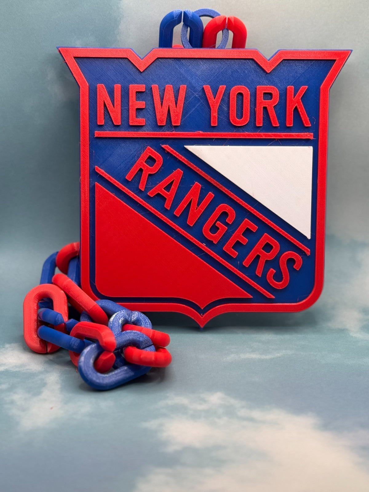 New York Rangers Oversized Logo Necklace, Hype Chain “No BS”