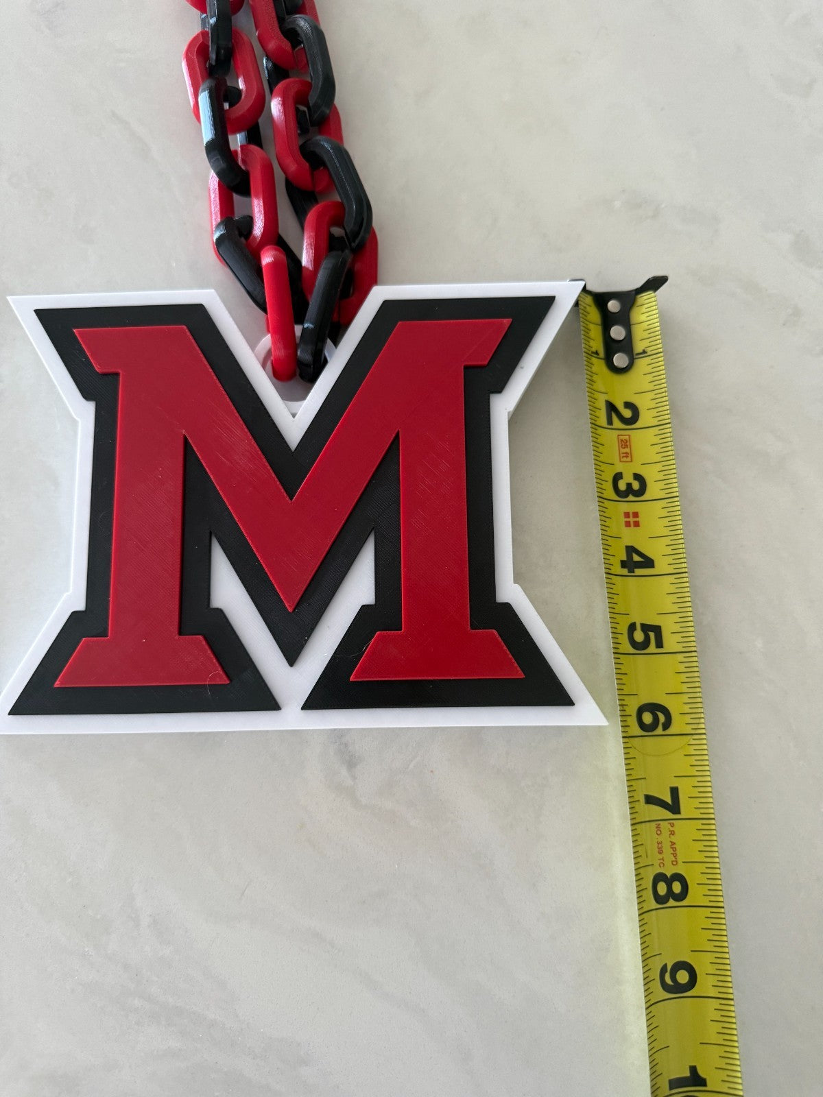 Miami (OH) RedHawks Logo Oversized Necklace Pendant Chain Gameday Or Tailgate