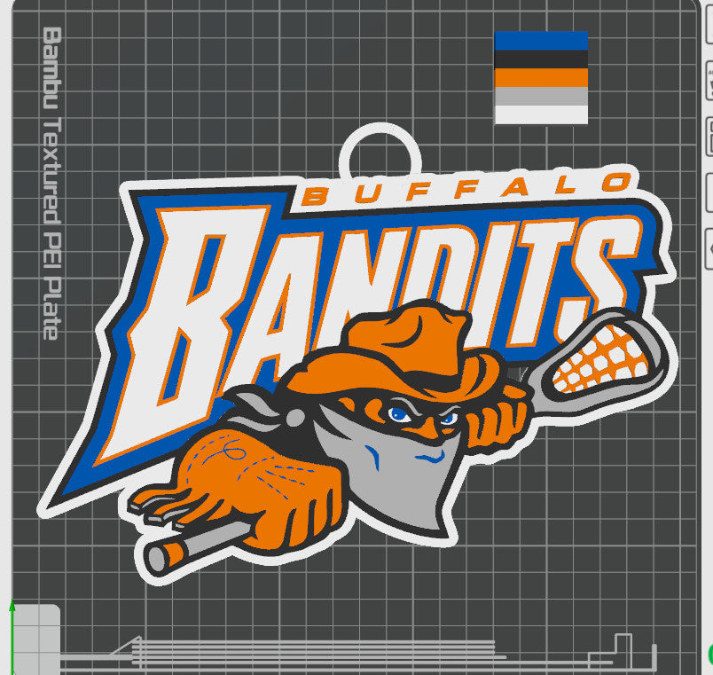 Lacrosse Buffalo Bandits 3D printed Hype Chain with 26 Links Per Chain