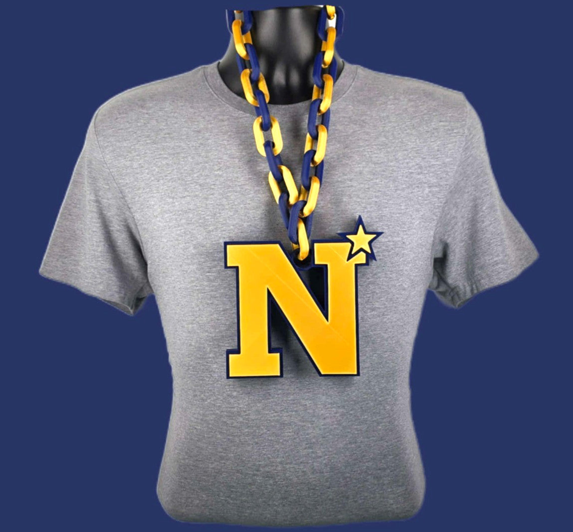 Navy Midshipmen Fan Chain NCAA Big Logo Oversized Necklace Game Day Game Day