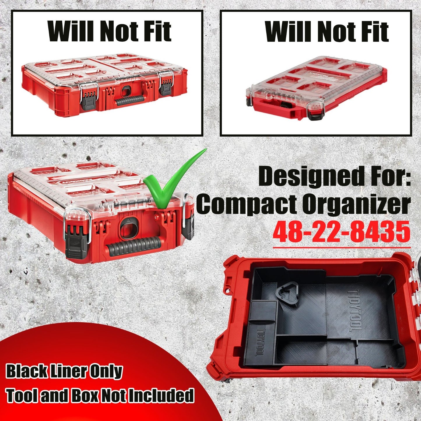 M12 Fuel Jigsaw Organizer for Milwaukee Compact Packout insert 2545-20