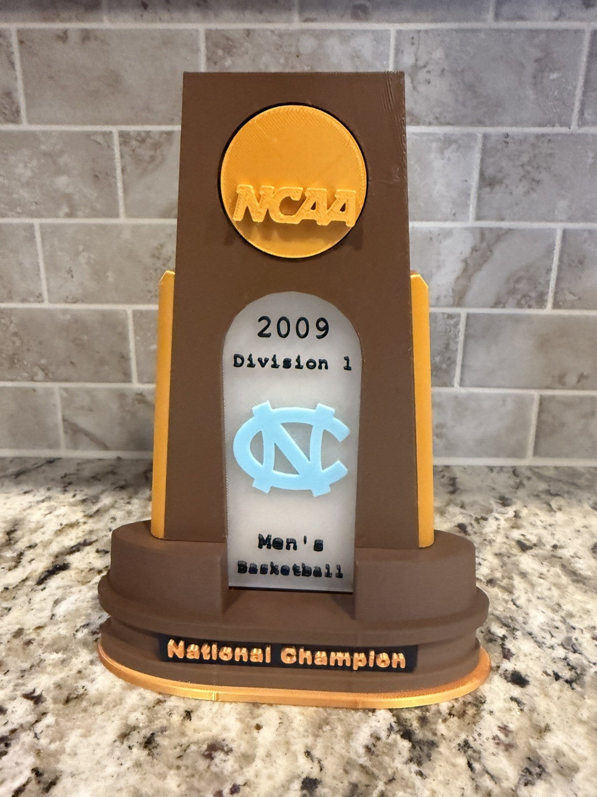North Carolina Tar heels 6 national champion trophies 3d printed  basketball
