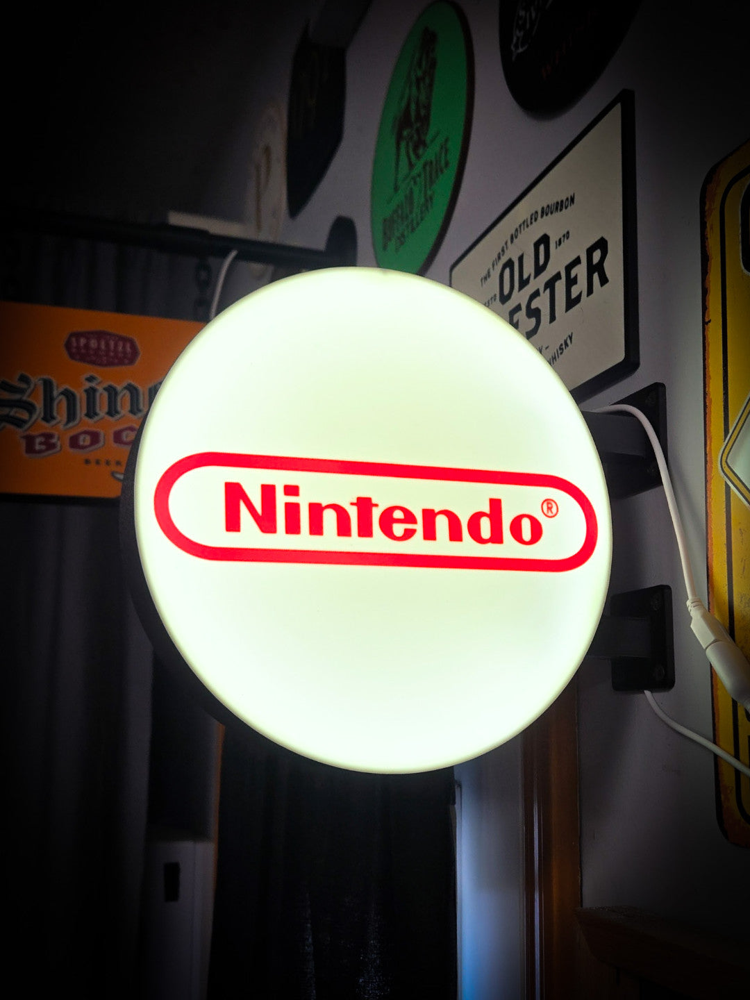 NINTENDO 12 Inch Light Box LED Sign 3D Printed Wall Decor Man Cave Garage