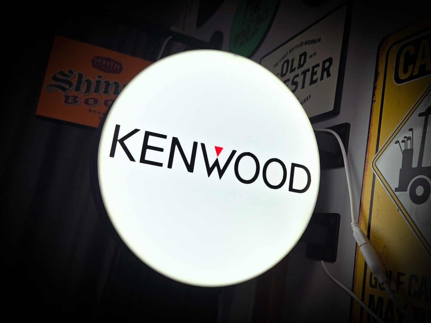 KENWOOD 12 Inch Light Box LED Sign 3D Printed Wall Decor Man Cave Garage