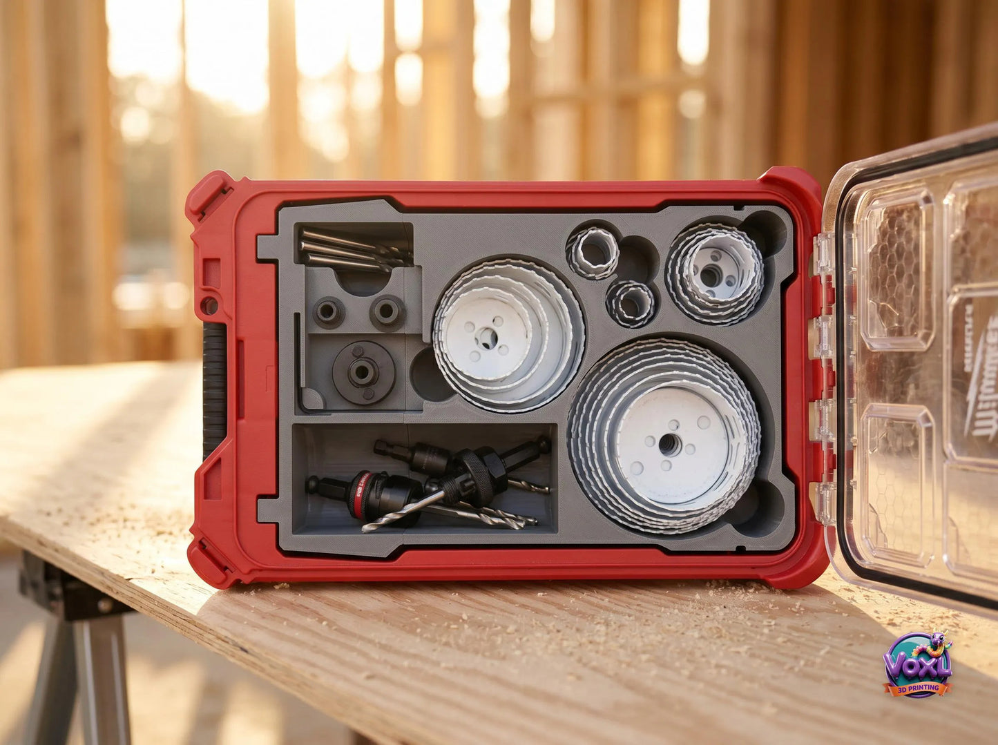 3D Printed Packout Insert 28pc Hole Dozer Hole Saw And Quik-Lok Arbor Organizer