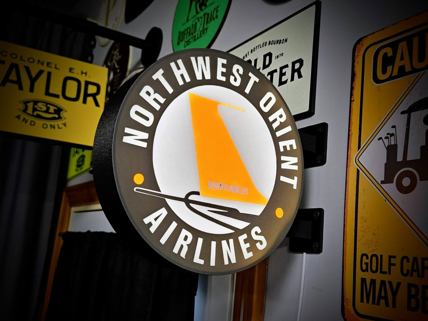 NORTHWEST ORIENT AIRLINES 12 Inch Light Box LED Sign 3D Printed Wall Decor