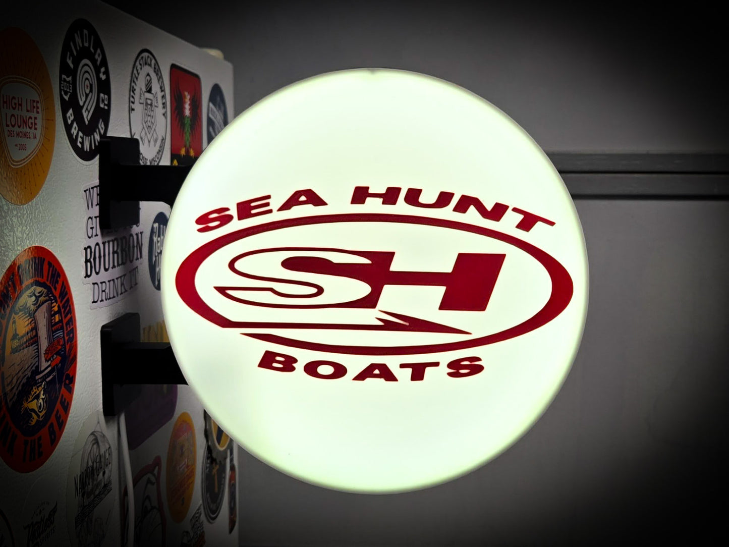 SEA HUNT Boats 12 Inch Light Box LED Sign 3D Printed Wall Decor Man Cave Garage