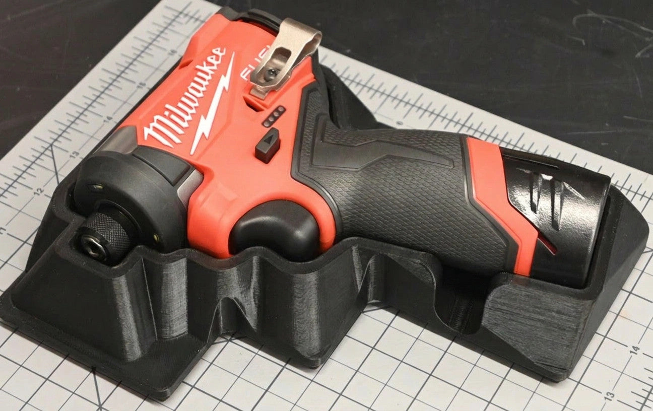 Fits Milwaukee M12 3453-20 Impact Driver Gridfinity Shadow Tray (Tray Only)