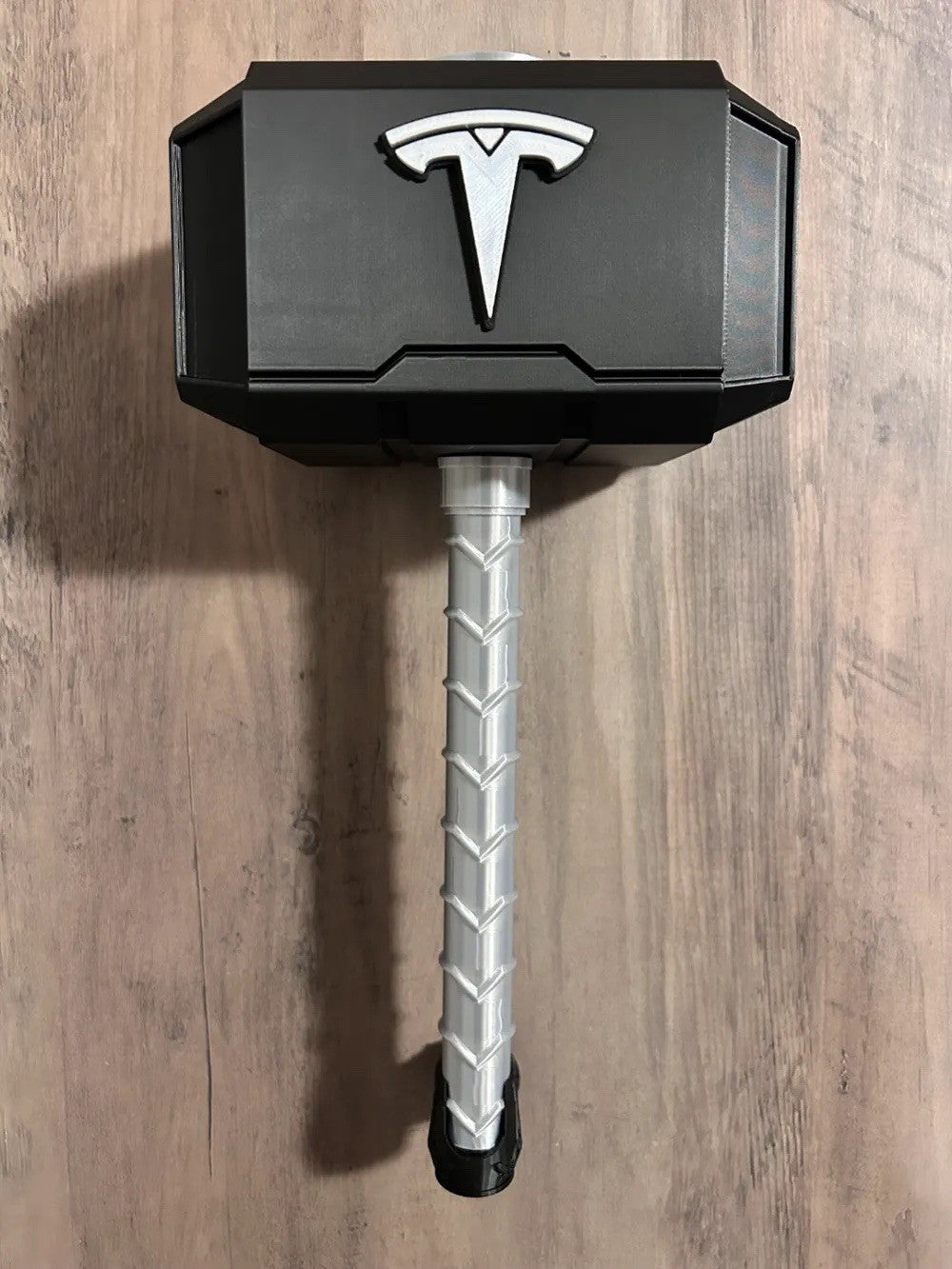 Tesla Themed Mjolnir Thor's Hammer  And Rock Stand - 3D Printed Fan Art