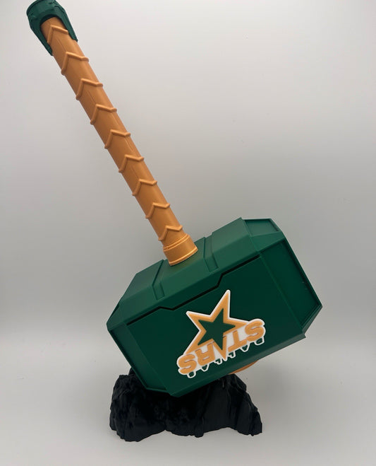 NHL Dallas Stars  themed Mjolnir Thor's Hammer BASE NOT INCLUDED