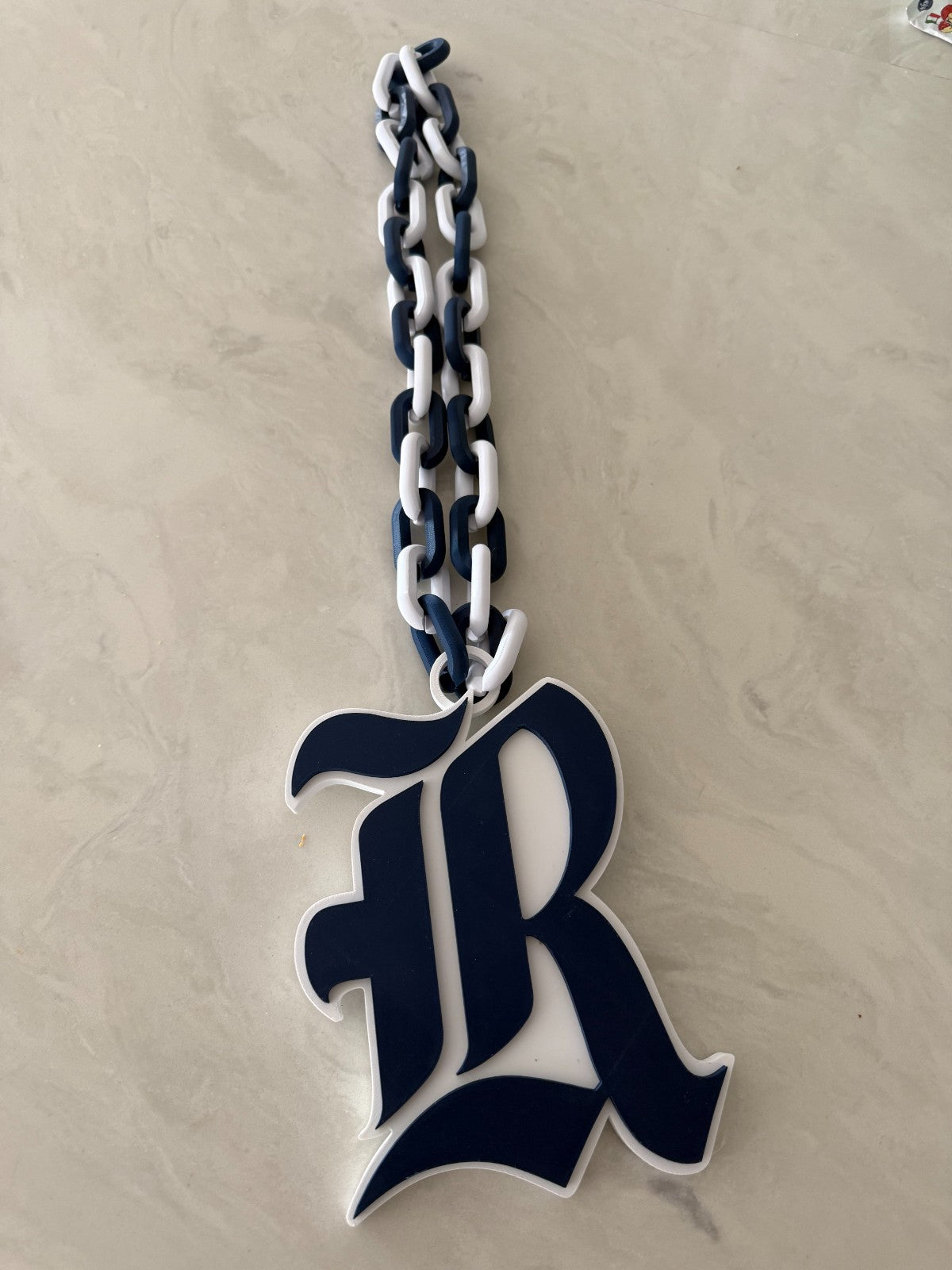 Rice Owls Logo Necklace Oversized Turnover Chain HandMade 3D Printed