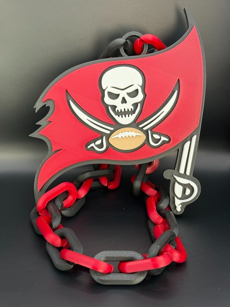Tampa Bay Buccaneers Oversized Chain Necklace "The Buccaneer Way"