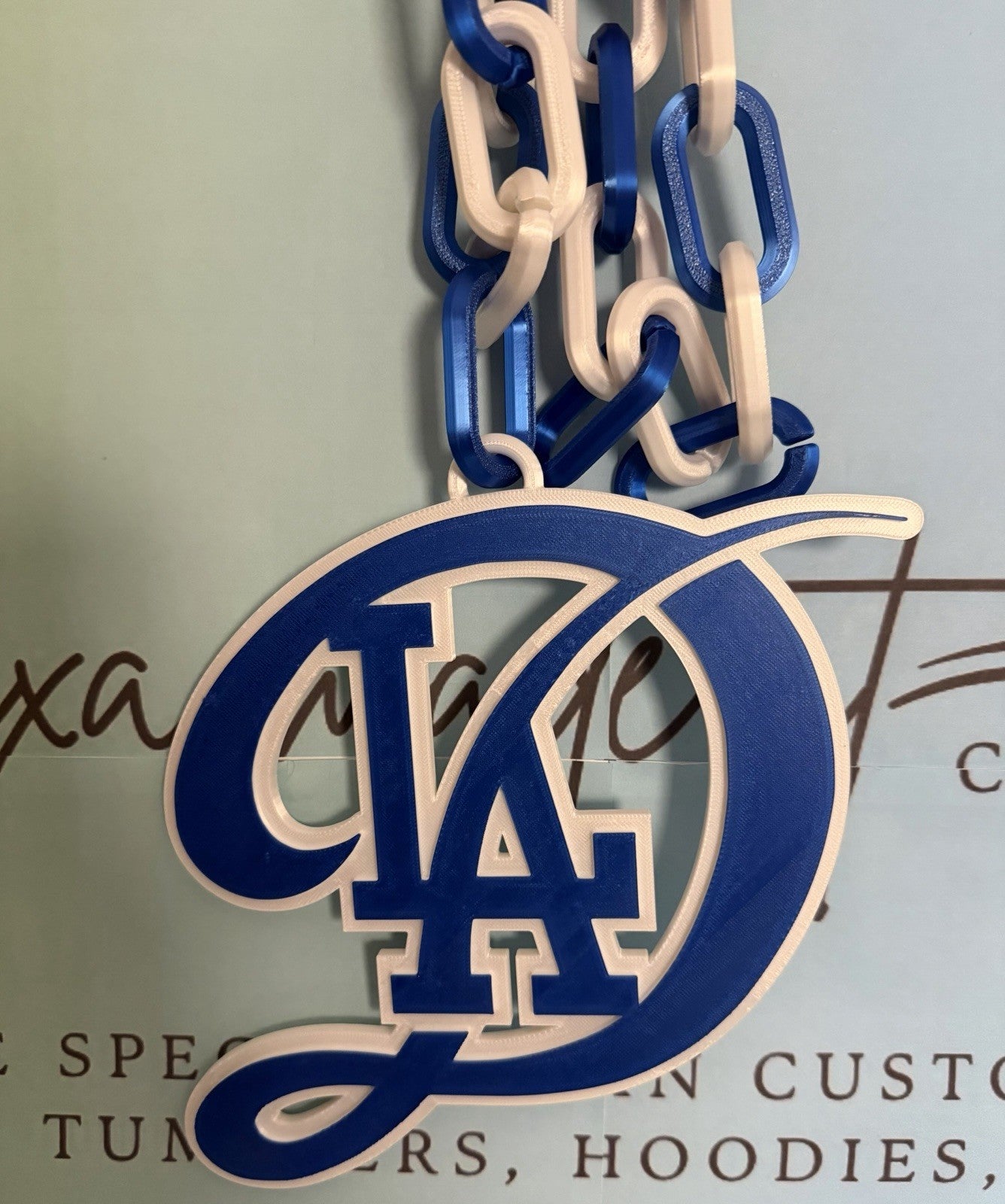 New LA Dodgers Logo Chromatic Metallic look Hype 3D Printed 42” Metallic Color