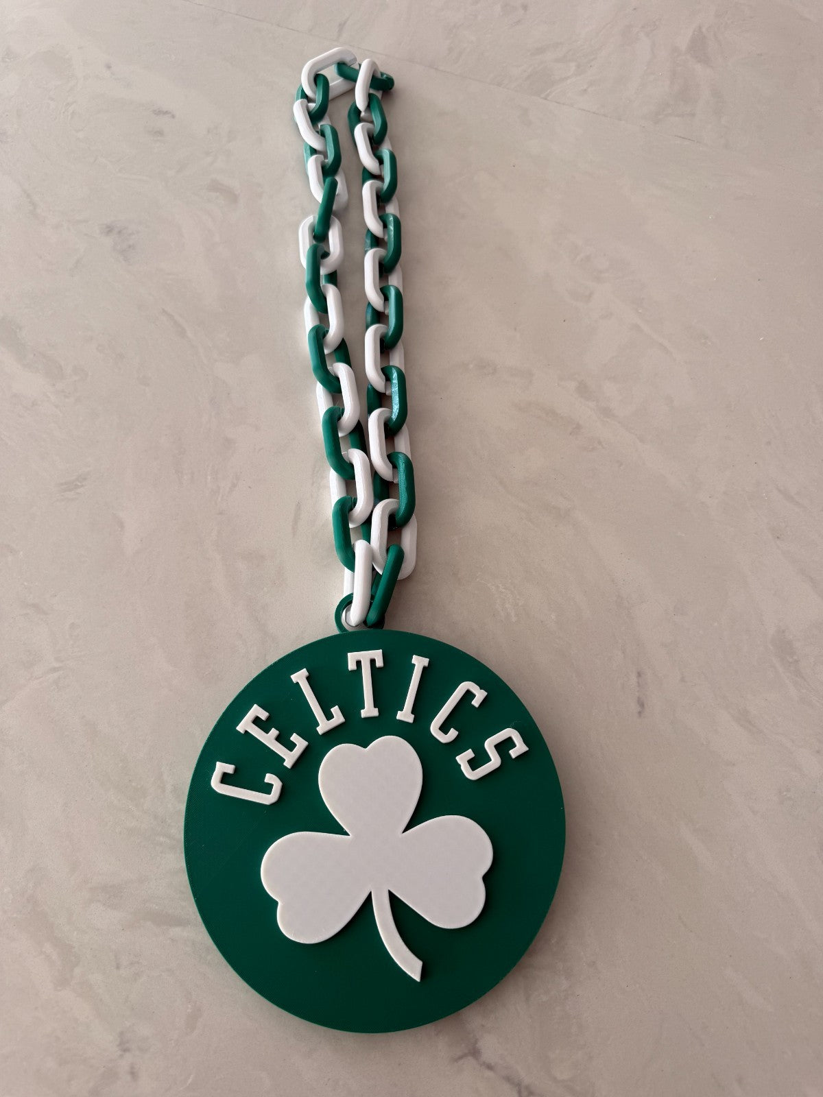 Boston Celtics Fan Chain Necklace 3D Printed Oversized NBA Turnover Chain Green