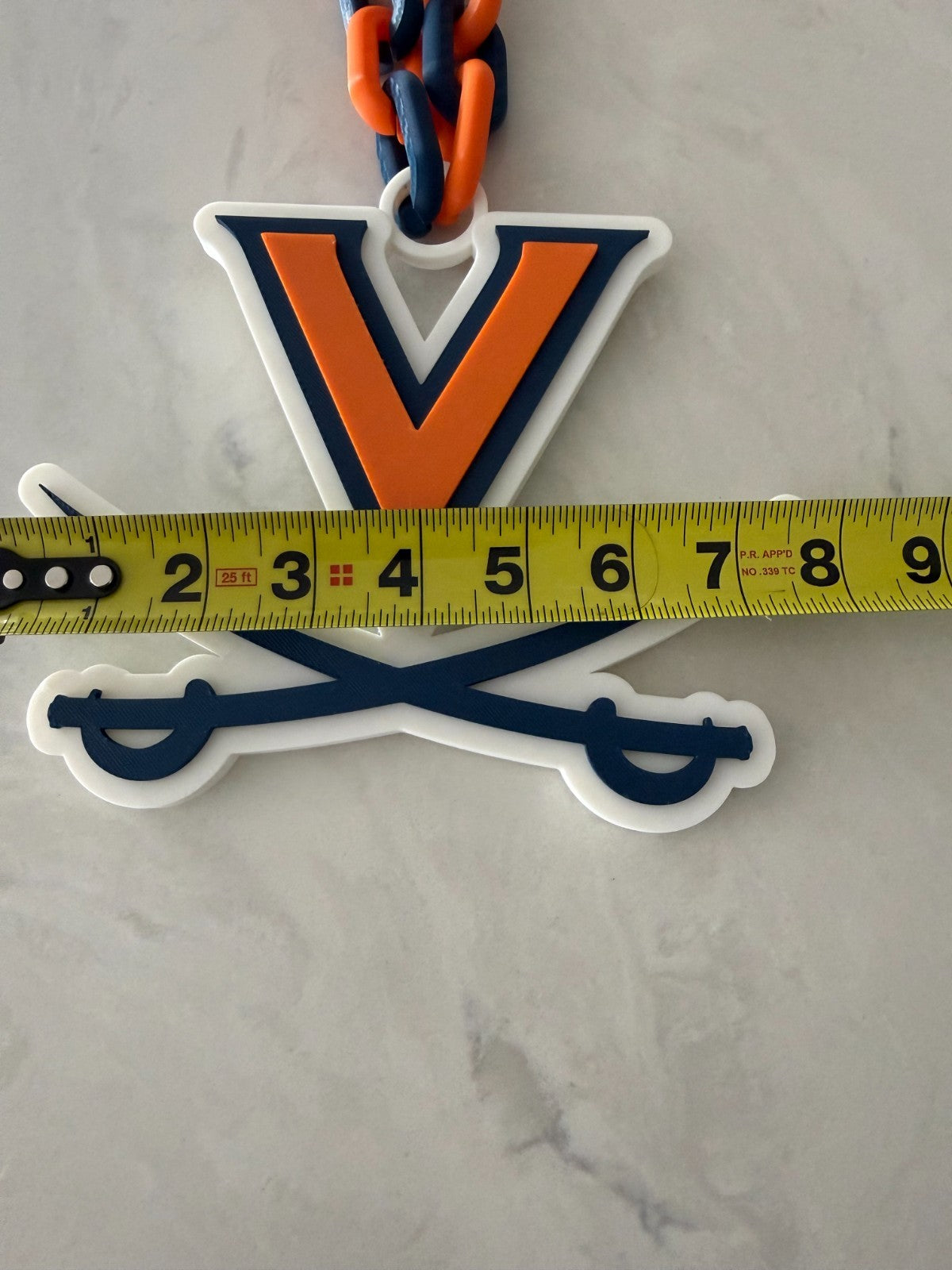 Virginia Cavaliers Logo Necklace Oversized Hype Chain Handmade 3D Printed