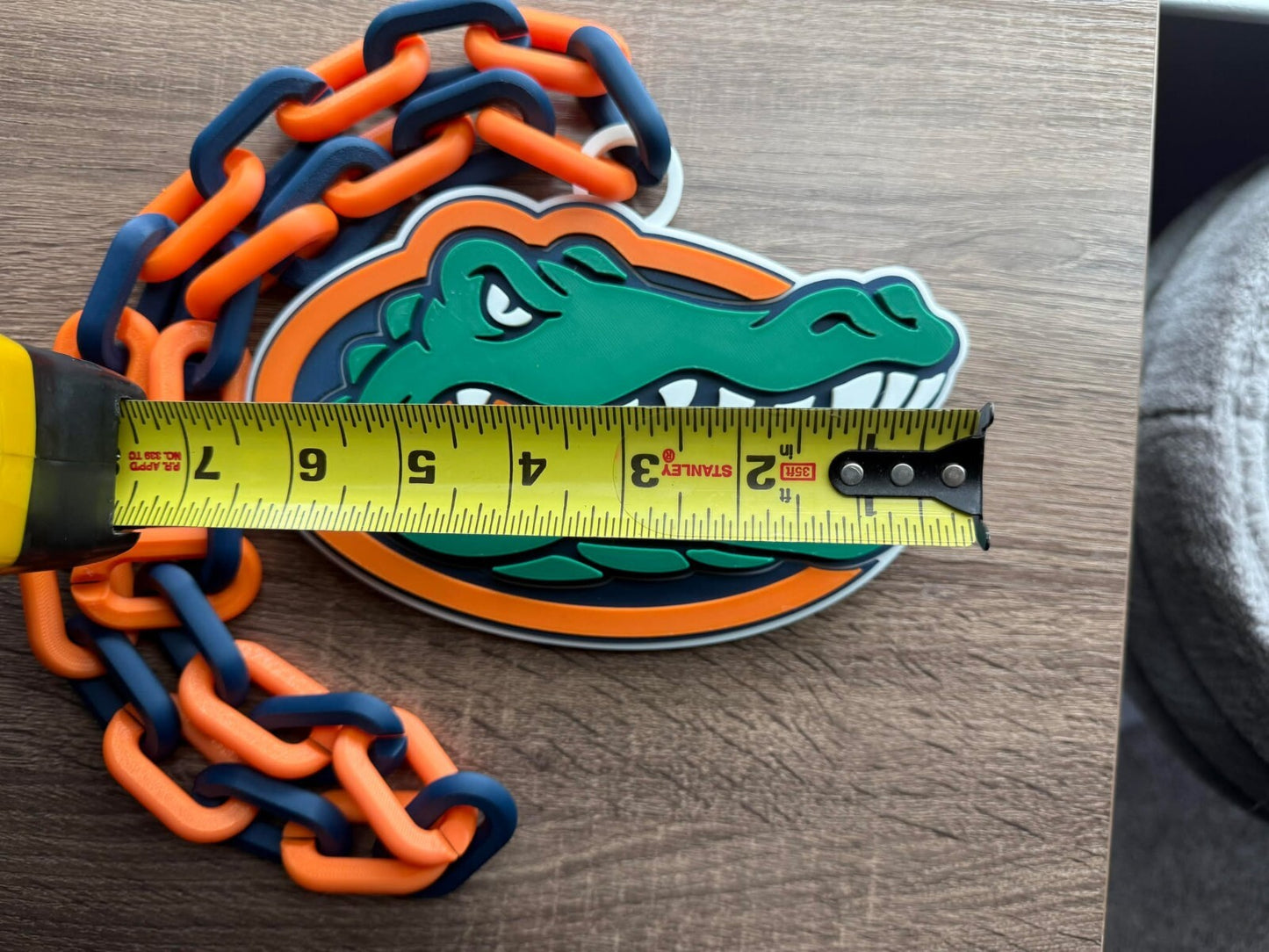 Florida Gators Oversized Necklace, Pendant Sports Chain [Made To Order]