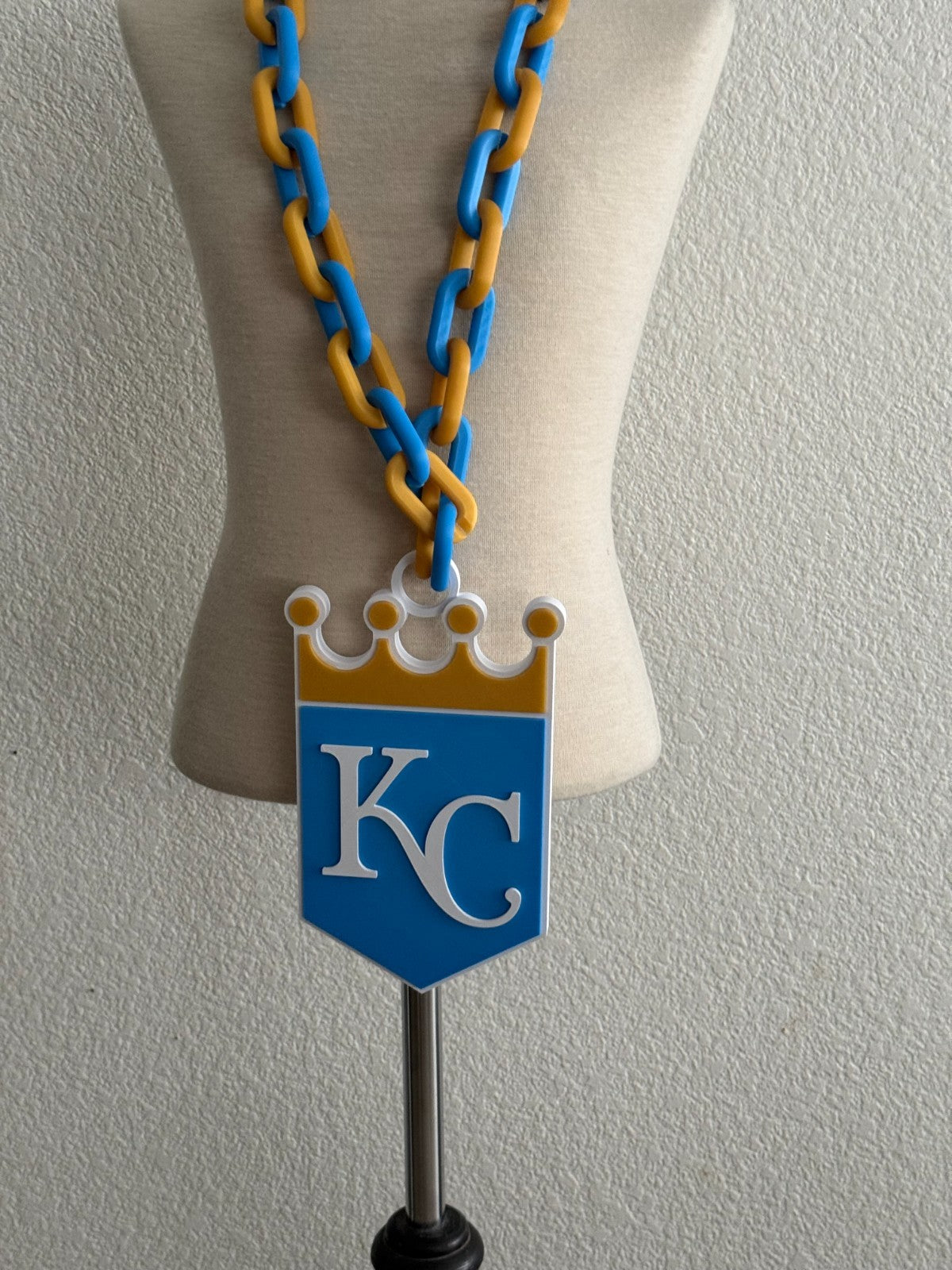 Kansas City Royals Oversized Logo Necklace Turnover Chain Handmade 3D Printed