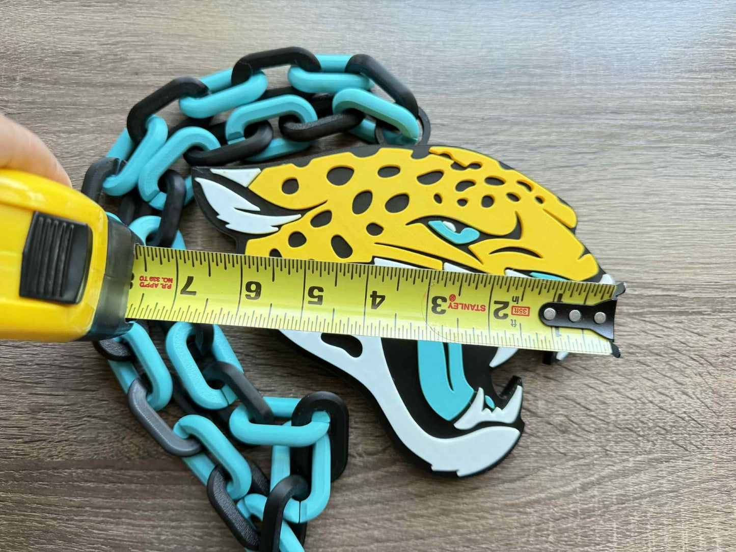 Jacksonville Jaguars Logo Oversized Necklace, Pendant Chain [Made To Order]