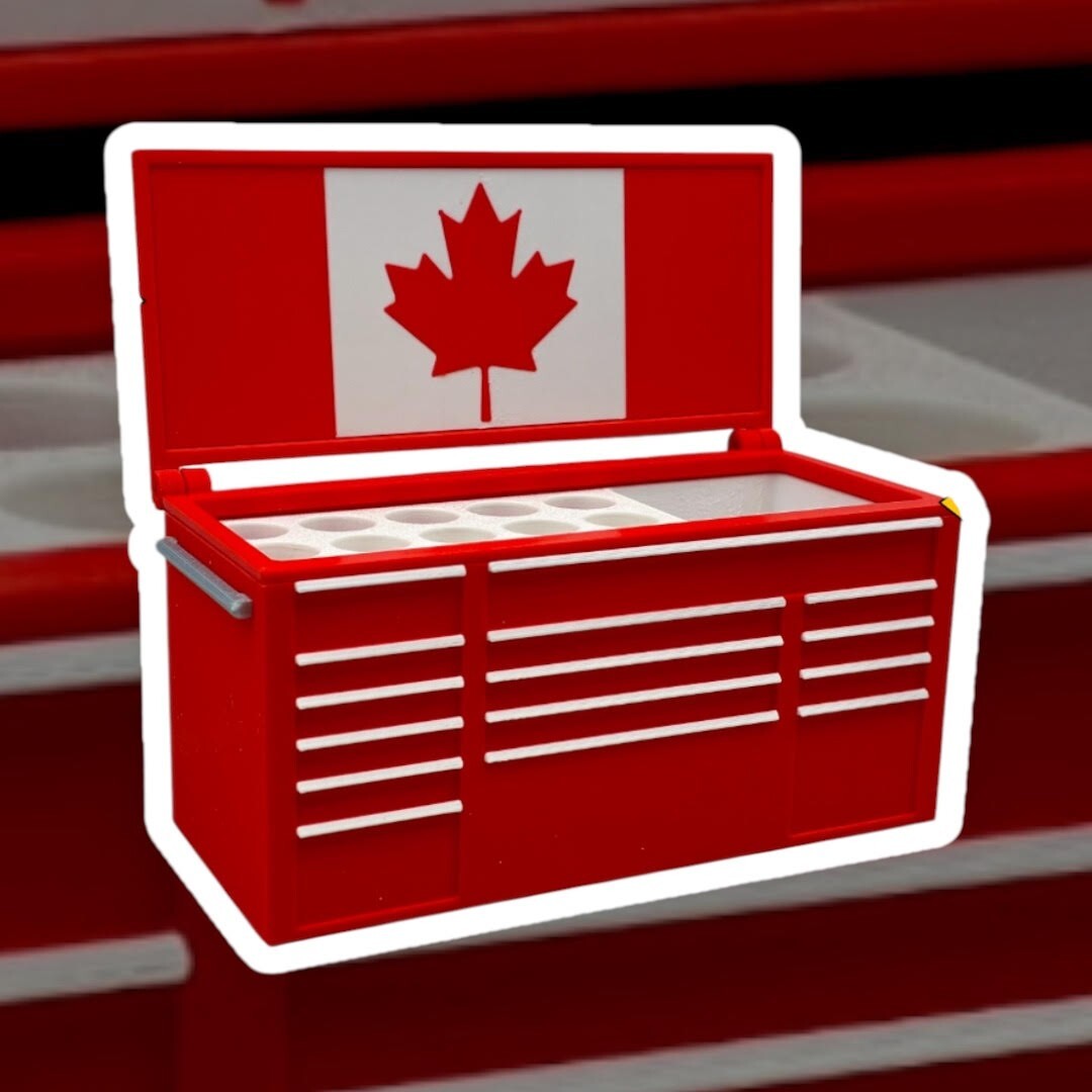 Mini Toolbox Pen Holder | Desk Organizer with Canadian Flag |
