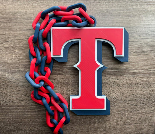 Texas Rangers 3D Printed Sports Chain, Necklace [Made to Order]