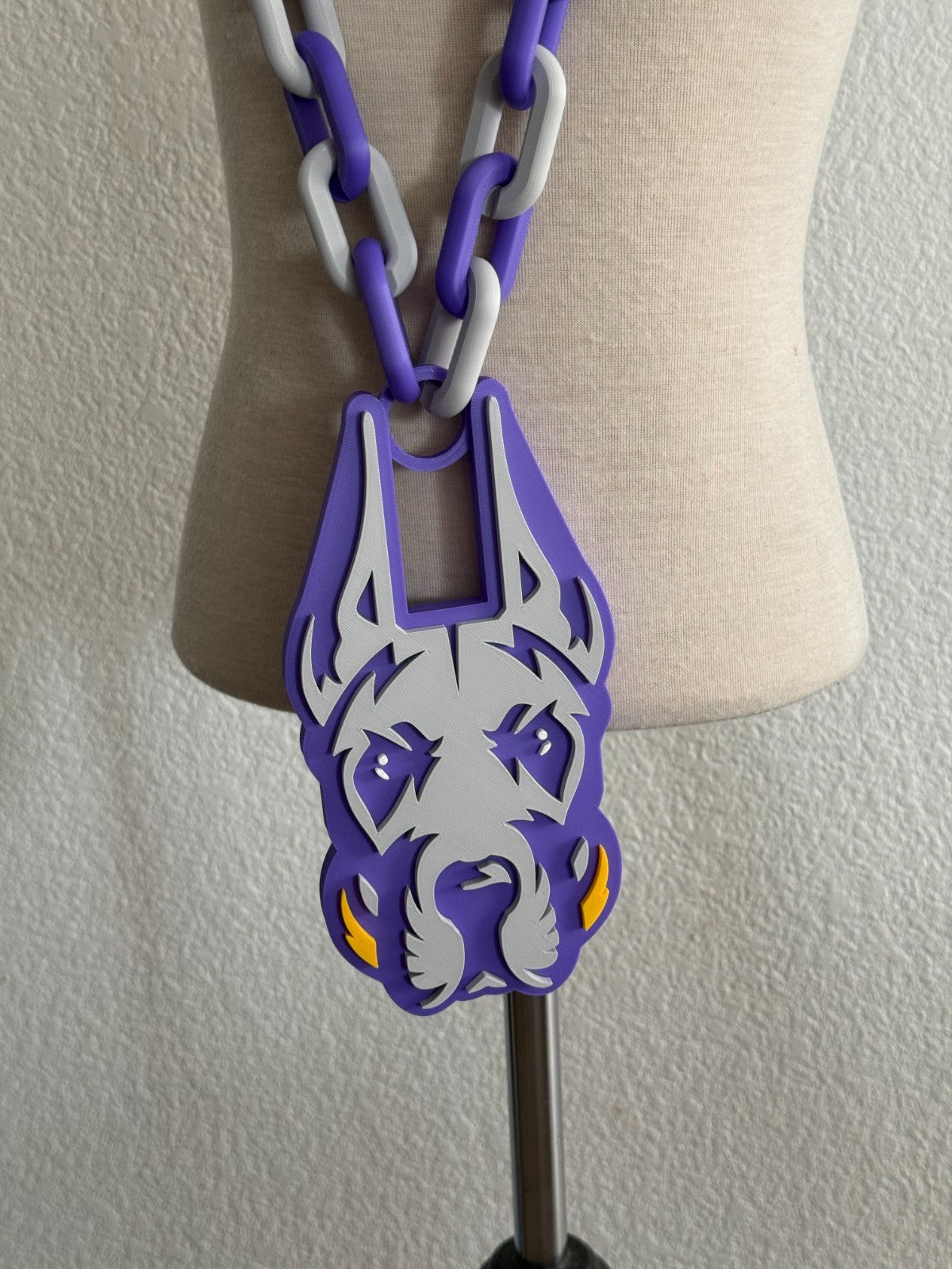 UAlbany Great Danes Oversized Necklace, Hype Chain Handmade 3D Printed