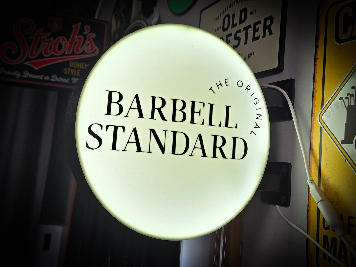 STANDARD BARBELL 12 Inch Light Box LED Sign 3D Printed Wall Decor Man Cave