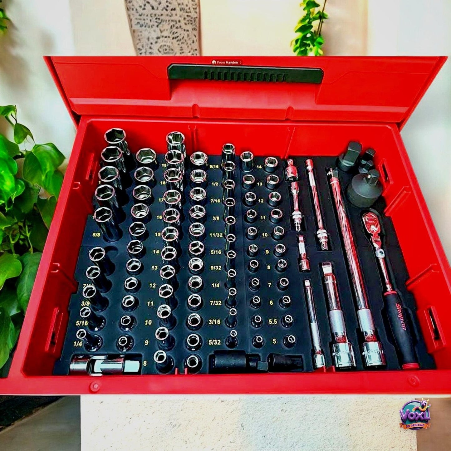3D Printed Socket Organizer For Packout 3-Drawer, SAE Mechanic Tool Insert
