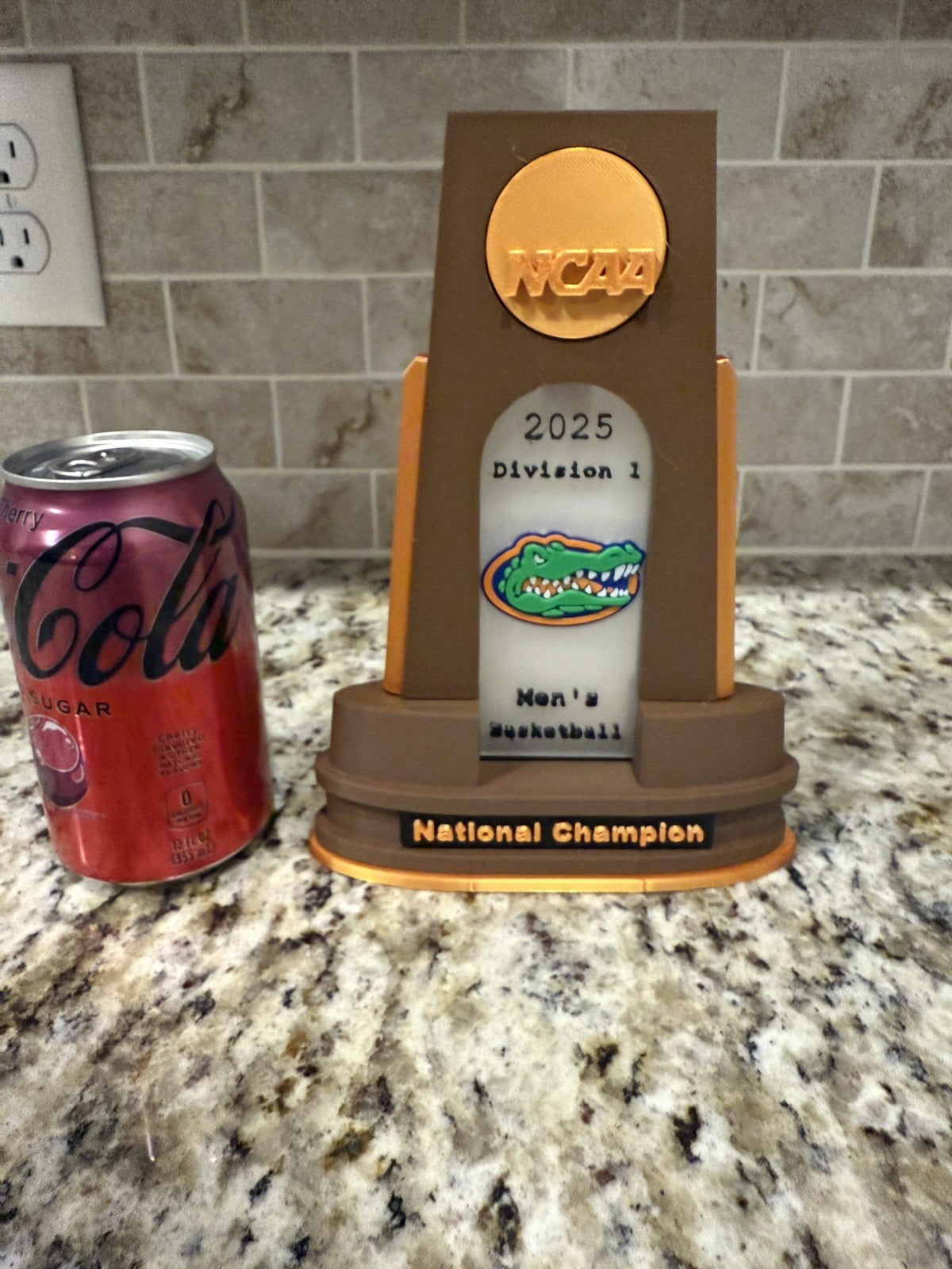 Florida gators 2025 ncaa national champion trophy. 3d printed. Custom made