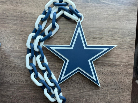 Dallas Cowboys Oversized Necklace, Hype Chain [Made to Order]