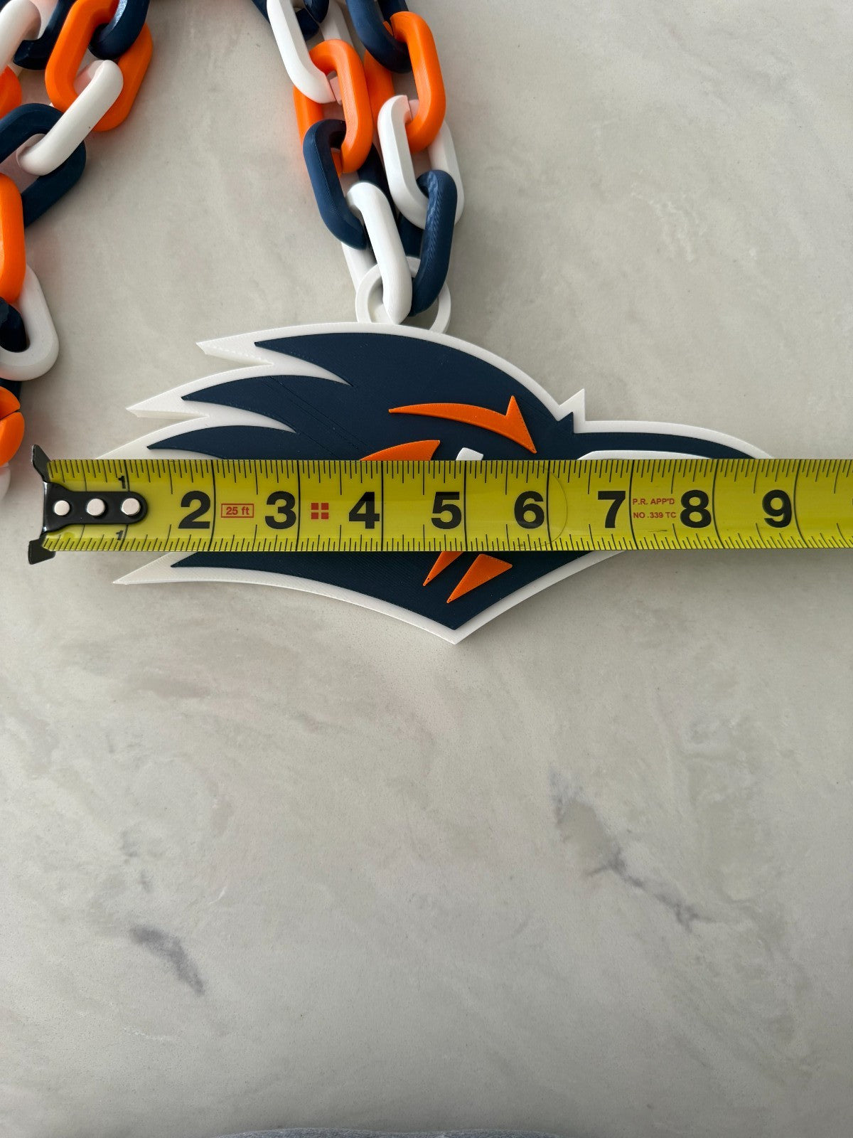 UTSA Roadrunners Oversized Necklace Pendant Handmade 3D Printed
