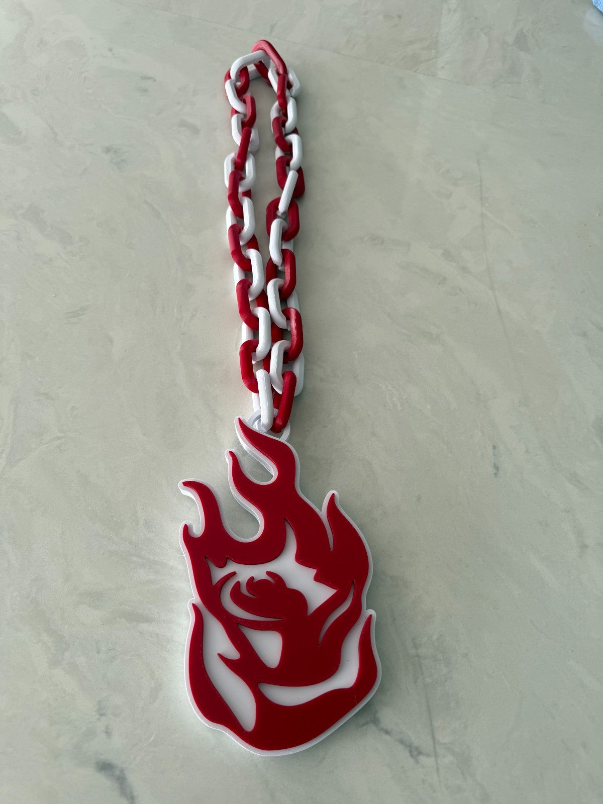 Portland Fire Oversized Logo Necklace, Hype Chain WNBA Handmade 3D Printed