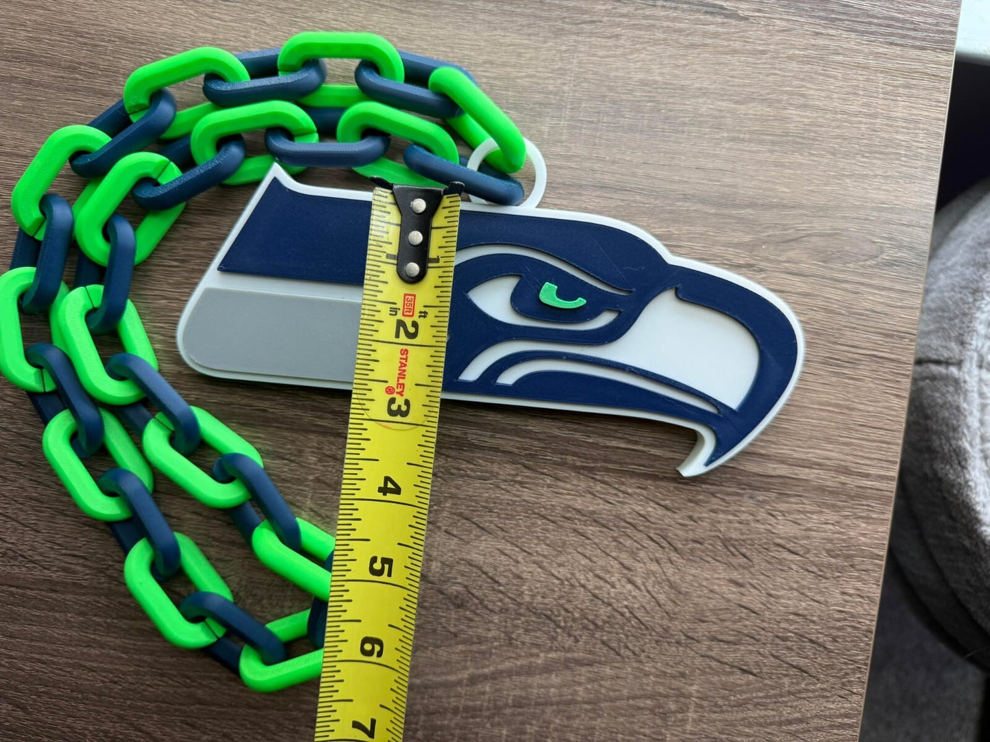 Seattle Seahawks Oversized Necklace, Hype Chain [Made To Order]