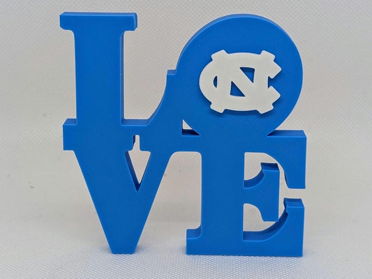 University of North Carolina UNC Tar Heels Love 3D Printed Wall Sign