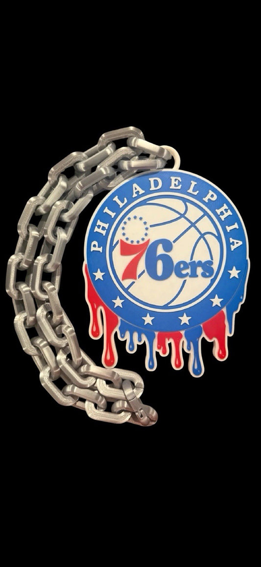 3D Printed Philadelphia 76ers Logo Dripping Pendant