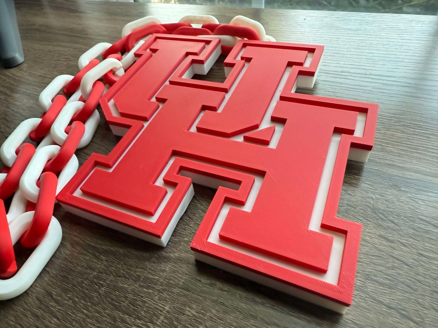 Houston Cougars Oversized Necklace, Pendant Chain [Made To Order]