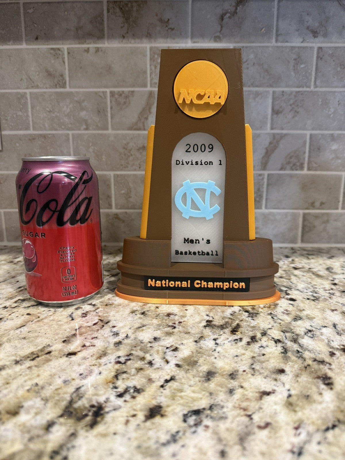 North Carolina Tar heels 6 national champion trophies 3d printed  basketball
