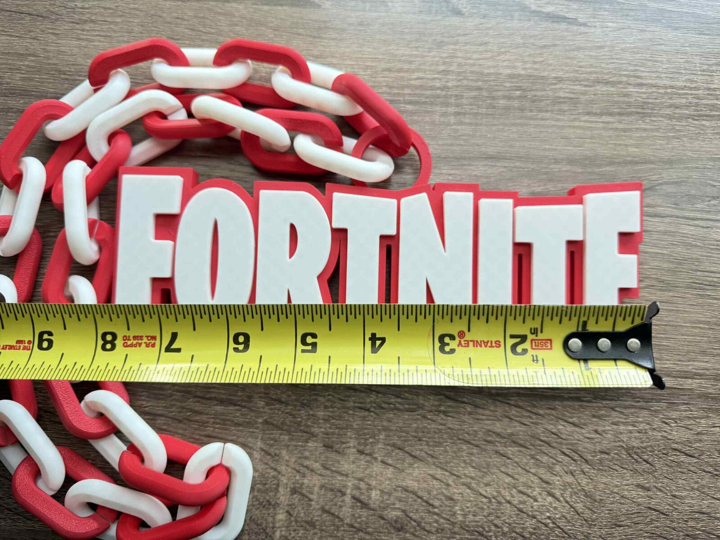 Fortnite Logo Red Oversized Necklace, Hype Chain, Party Chain [Made to Order]