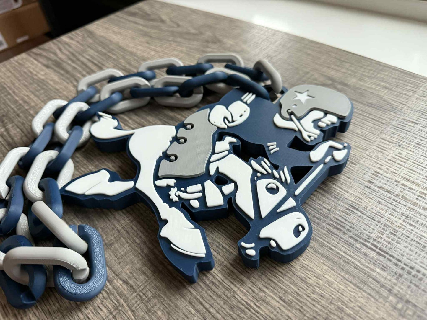 Dallas Cowboys Retro Logo Oversized Necklace, Sports Chain [Made To Order]
