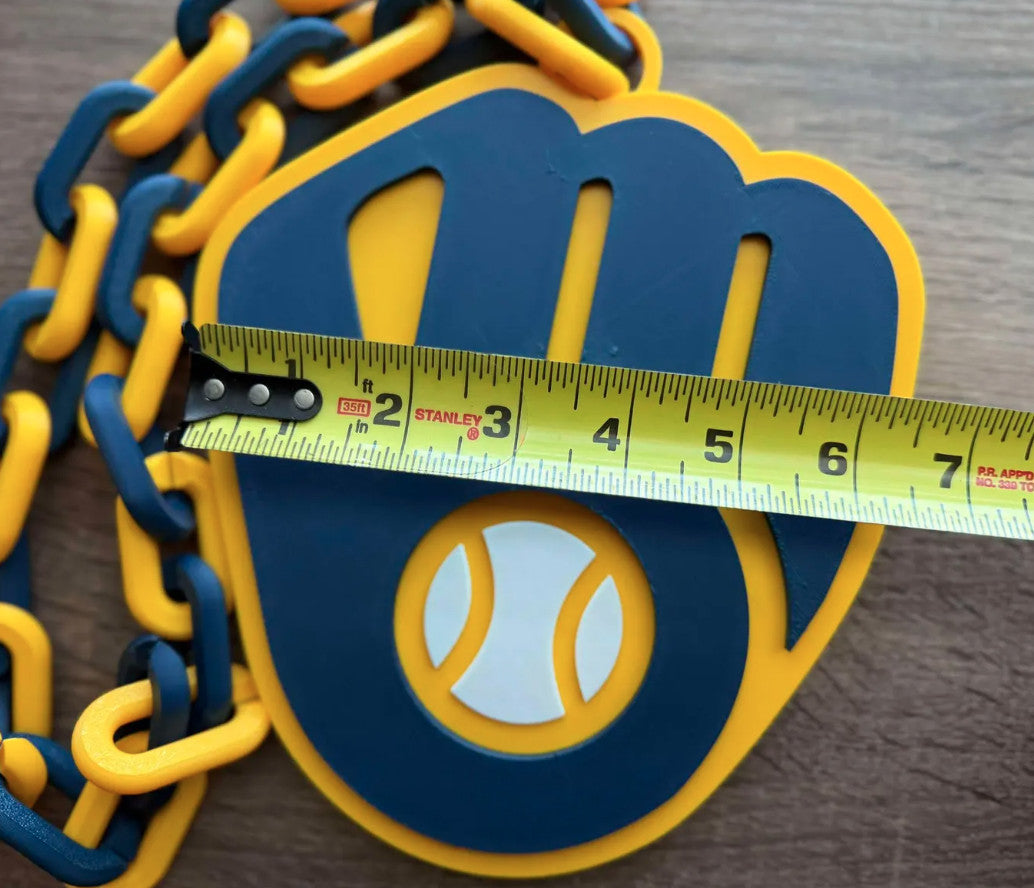 Milwaukee Brewers 3D Printed Sports Chain, Necklace