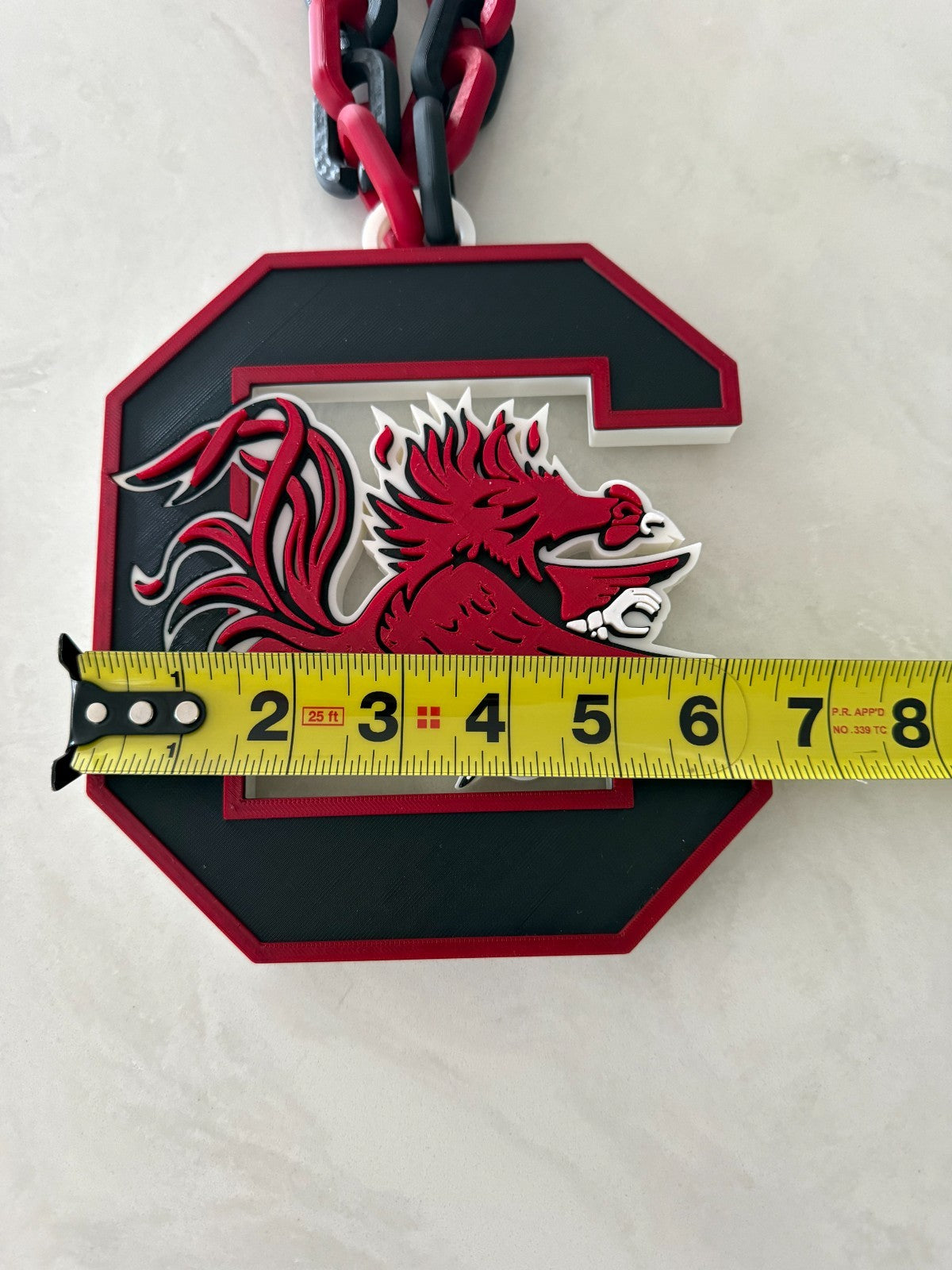 South Carolina Gamecocks Logo Oversized Necklace Hype Chain Handmade 3D Printed