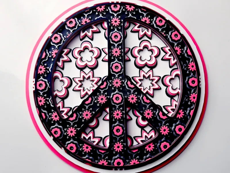 Peace Sign Wall Art Or Display 3D printed Dimensional Mosaic