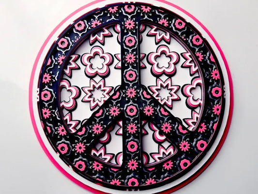 Peace Sign Wall Art Or Display 3D printed Dimensional Mosaic
