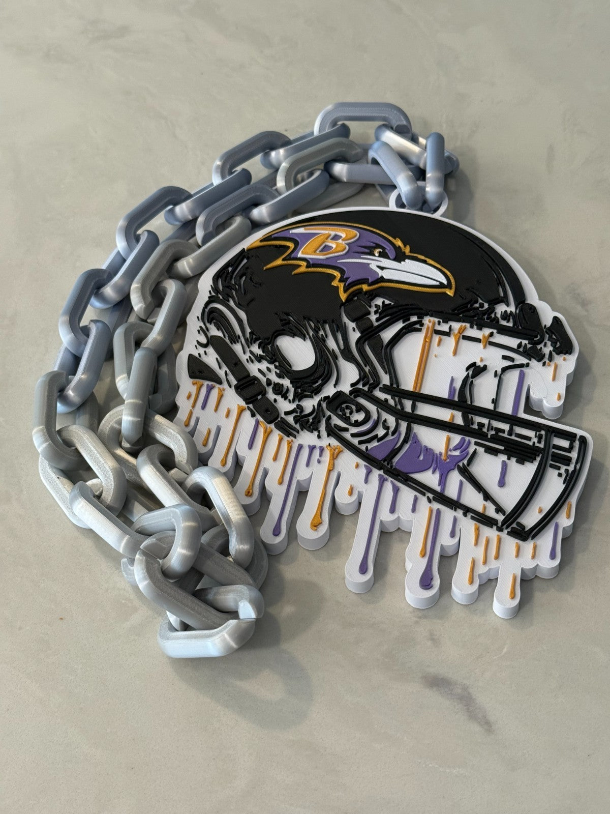 Baltimore Ravens Oversized Helmet Necklace Drip Hype Chain