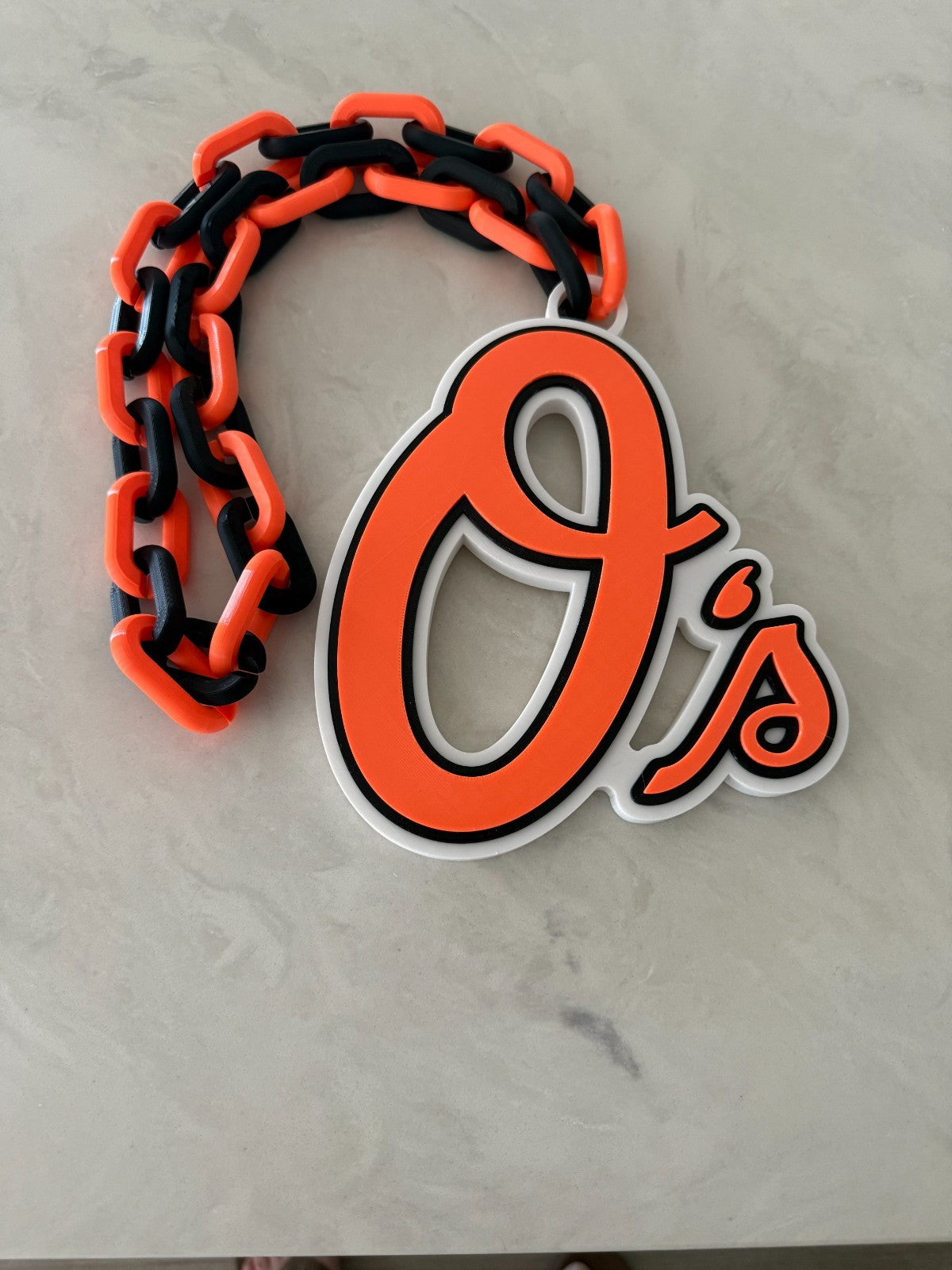 Baltimore Orioles Oversized Necklace Pendant Turnover Chain HandMade 3D Printed