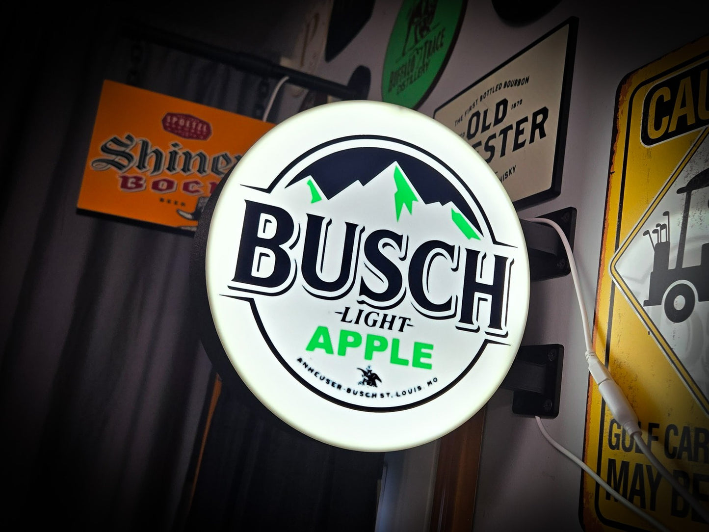 BUSCH LIGHT APPLE 12 Inch Light Box LED Sign 3D Printed Wall Decor Man Cave