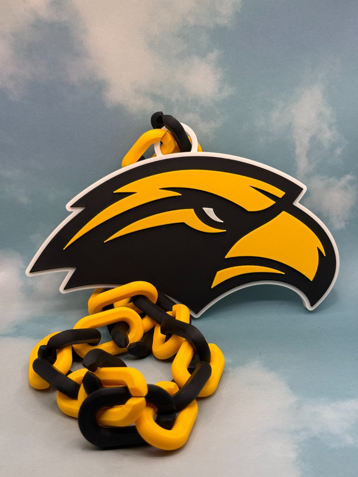 Southern Miss Golden Eagles Logo Oversized Necklace Hype Chain Handmade 3D