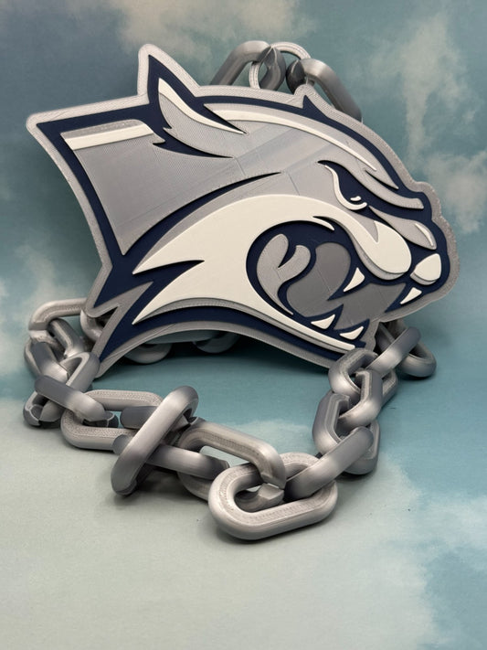 New Hampshire Wildcats Oversized Logo Necklace, Hype Chain Handmade 3D Printed