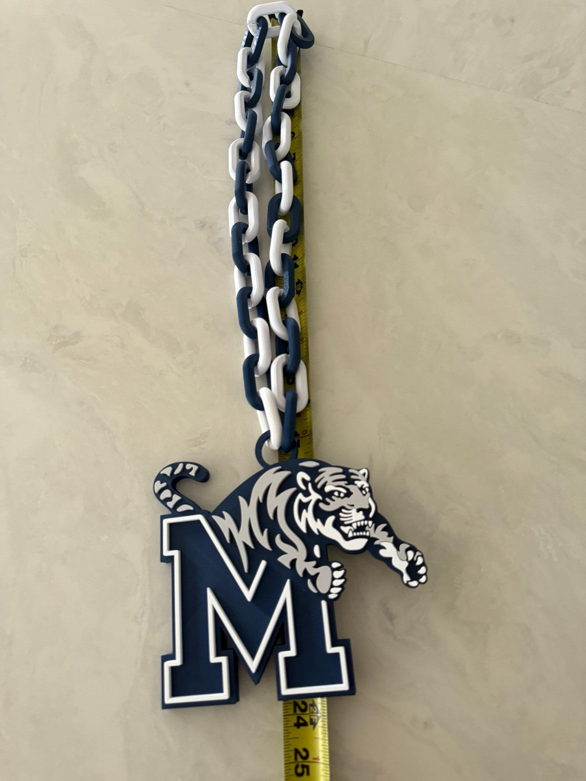 Memphis Tigers Logo Necklace Oversized Turnover Chain HandMade 3D Printed