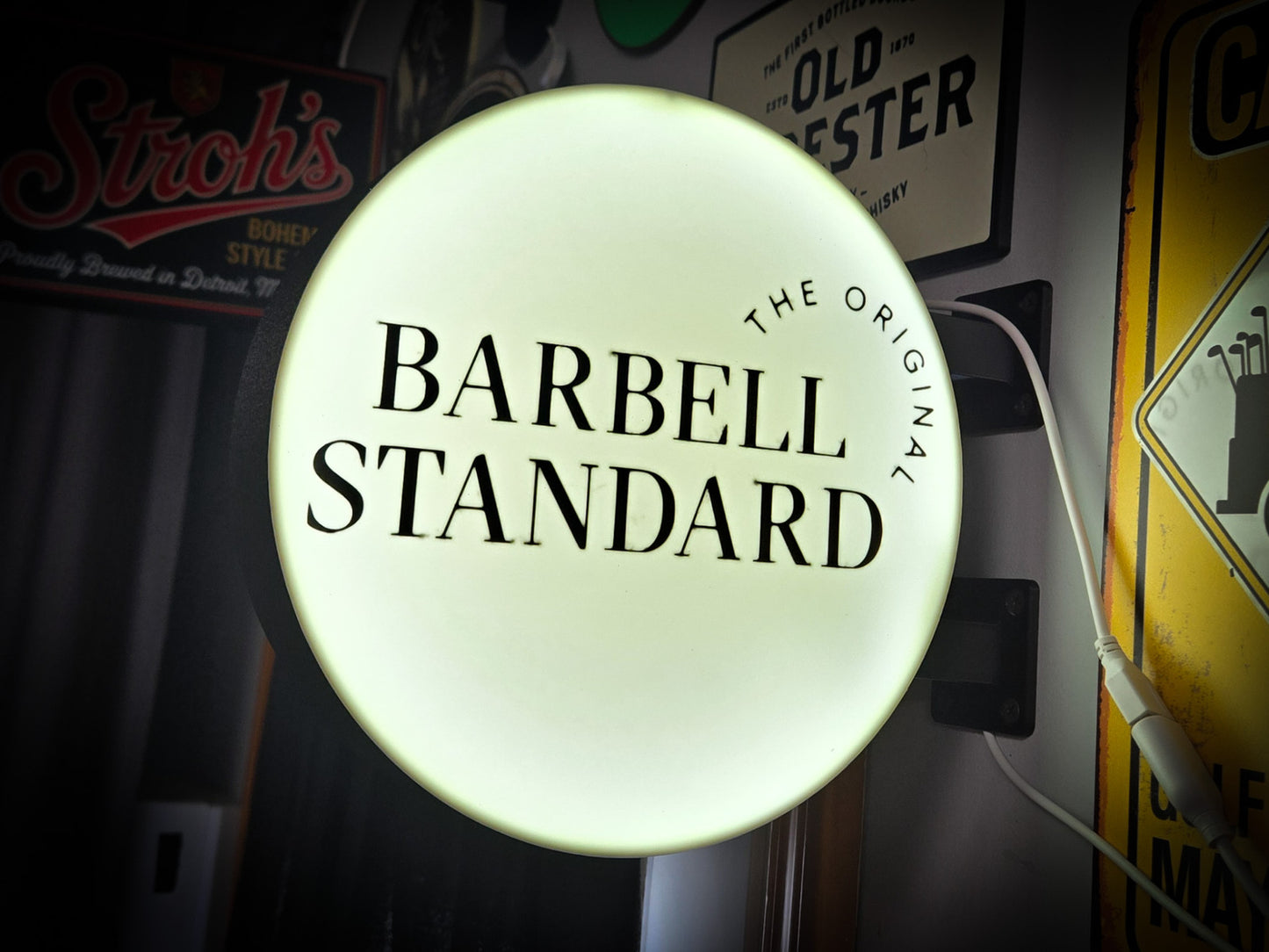 STANDARD BARBELL 12 Inch Light Box LED Sign 3D Printed Wall Decor Man Cave