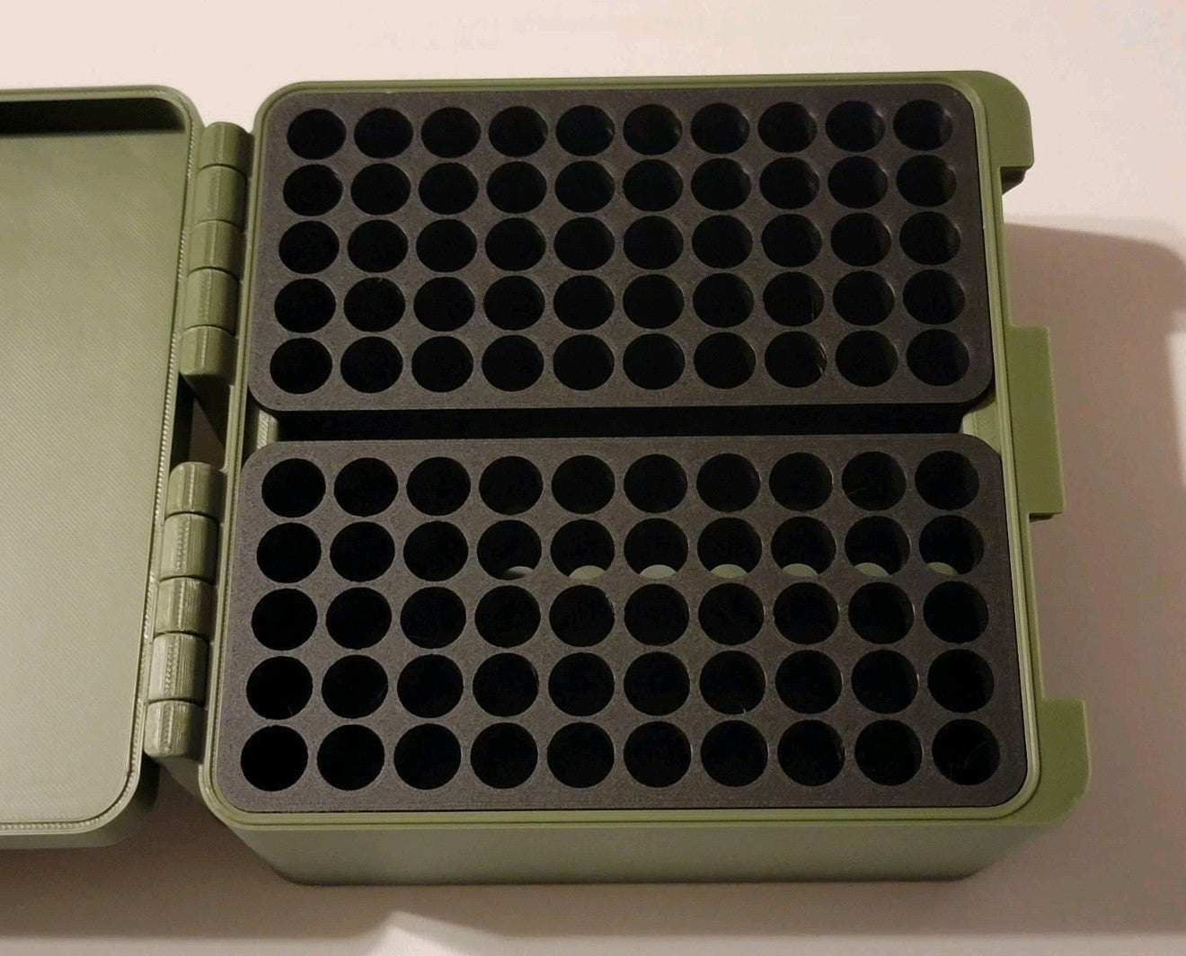 7.62 X 39 Ammo Box Snap Lock 100 rd 3D Large Printed Storage Olive Green Gold